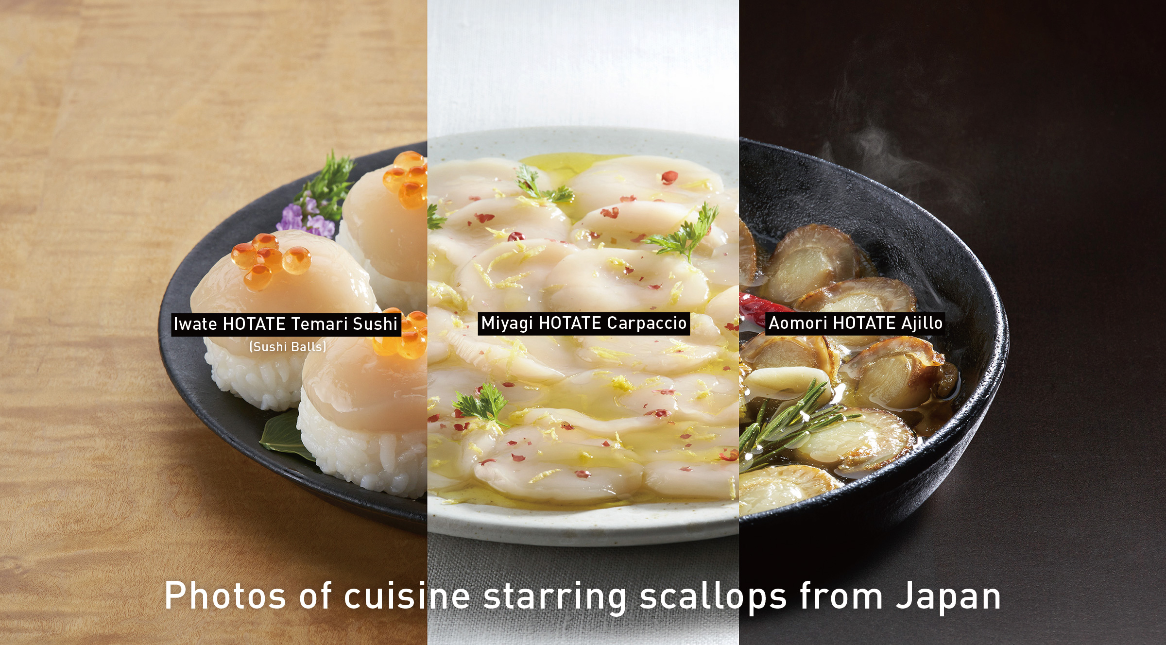 Photos of cuisine starring scallops from Japan